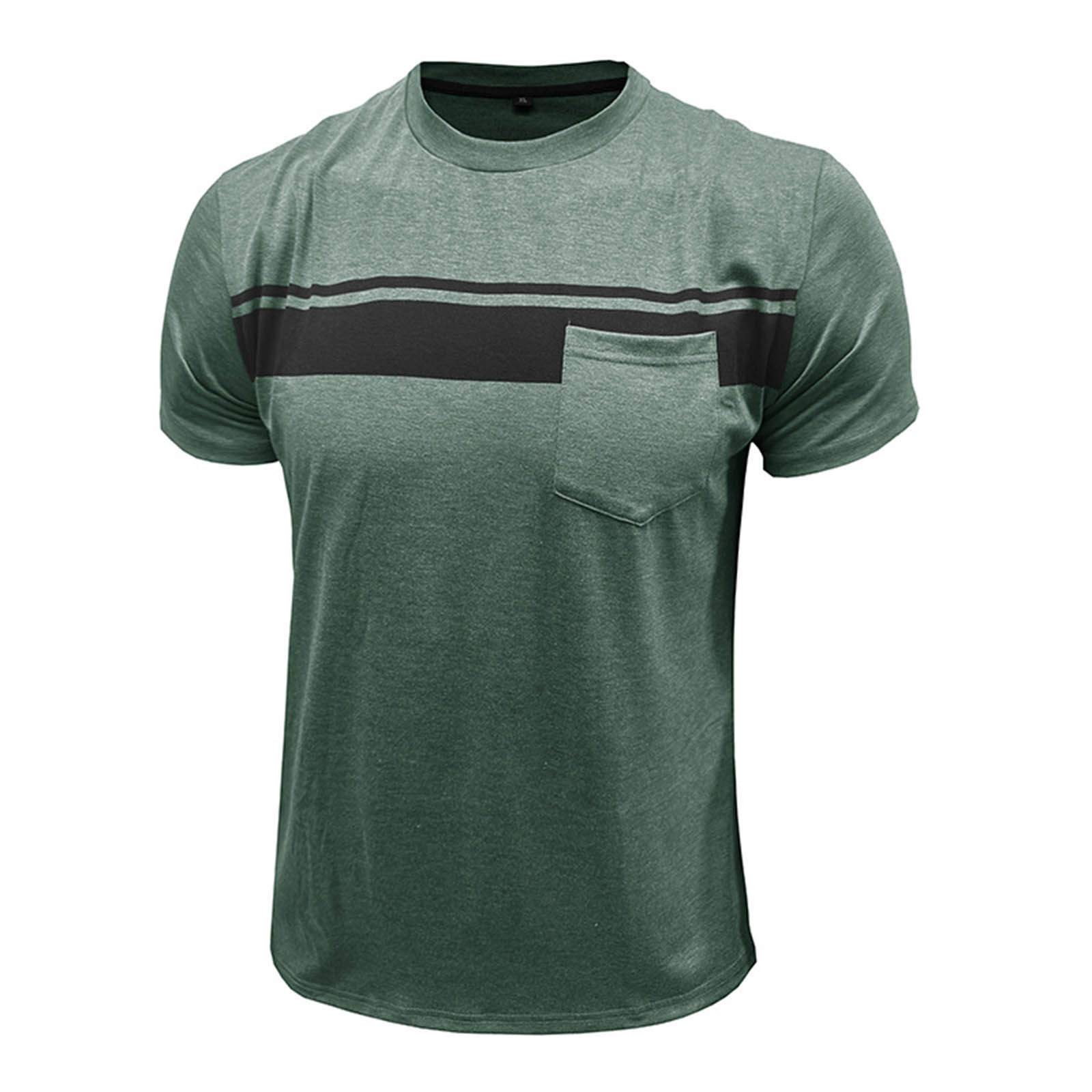 thumbnail image 5 of Camiseta de manga corta con cuello redondo y estampado a rayas para hombre, gráficos en 3D, poliéster y spandex, ropa informal para el día a día, tallas S-XXXL, 5 of 7